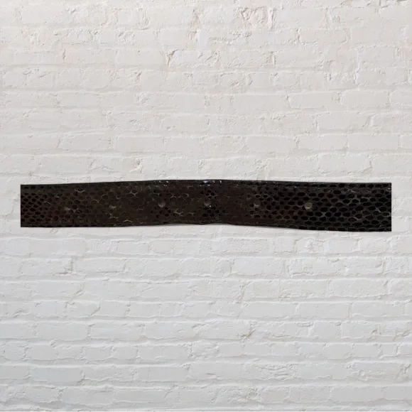 NYGARD Ladies Serpent Print Belt - Dark Brown - Size Large - Picture 5 of 5